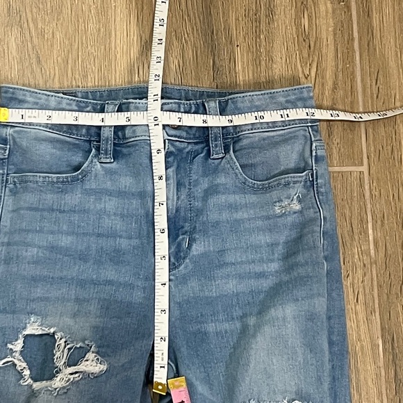 American Eagle Jeans Short Distressed Super Hi Rise Jegging Slim Vintage Skinny - Picture 8 of 13